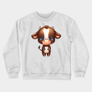 Cute Baby Cow Cartoon Crewneck Sweatshirt